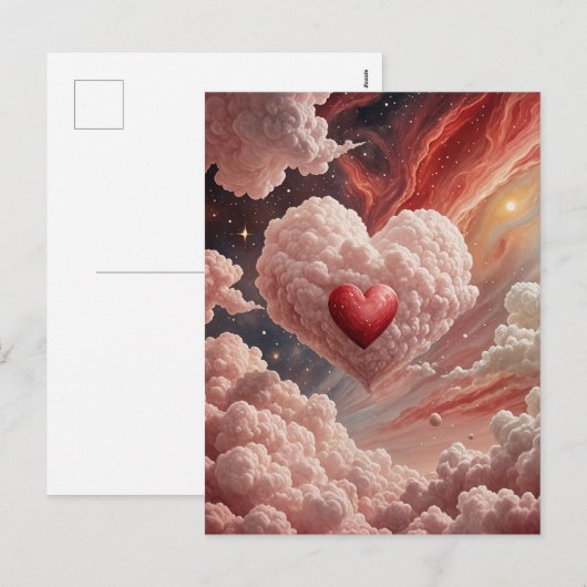 Galactisch hart feestdagenkaart (Voorkant / Achterkant)