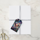 Galactisch Hart van het Universum Cadeaulabel (Met Touw)