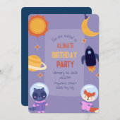 Galactisch kind verjaardagsuitnodiging kaart (Voorkant / Achterkant)