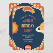 Galactisch kind verjaardagsuitnodiging kaart (Voorkant / Achterkant)