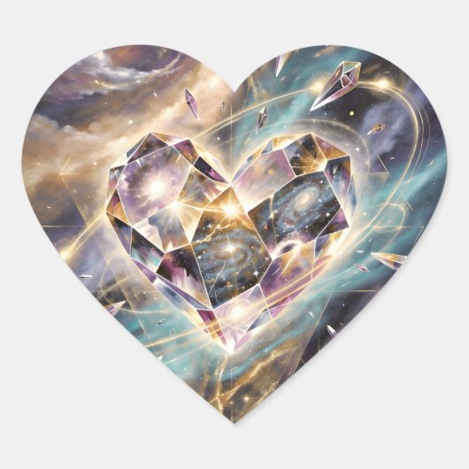 Galactisch Kristallen Hart Sticker (Voorkant)