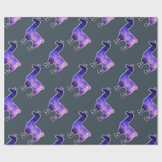 Galactisch Llama-verpakkingspapier Cadeaupapier (Vlak)