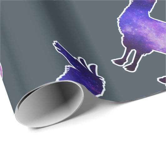 Galactisch Llama-verpakkingspapier Cadeaupapier (Rol Hoek)