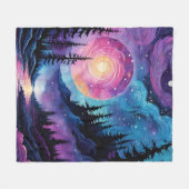 Galactisch nachtlandschap: betoverend bos fleece deken (Voorkant (Horizontaal))