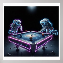 Galactisch Pool Nacht – Astronauten Spelen Cosmic  Poster