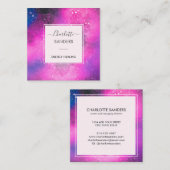 Galactisch universum energieherstelling vierkante visitekaartje (Voorkant / Achterkant)