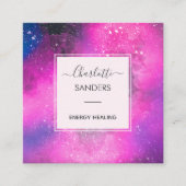 Galactisch universum energieherstelling vierkante visitekaartje (Voorkant)