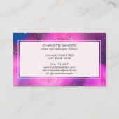 Galactisch universum visitekaartje voor energiegen (Achterkant)