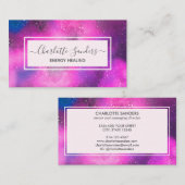 Galactisch universum visitekaartje voor energiegen (Voorkant / Achterkant)