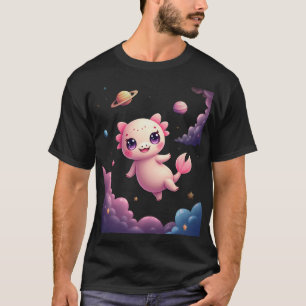 Galactische Axolotl Ruimte Kawaii Sticker T-shirt 