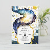 Galactische bewerkbare ruimte verjaardag kaart (Staand voorkant)