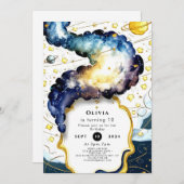 Galactische bewerkbare ruimte verjaardag kaart (Voorkant / Achterkant)