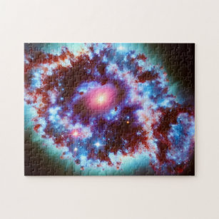 Galactische blauwe en paarse kosmische ontploffing legpuzzel