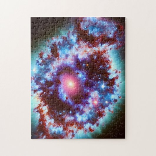 Galactische blauwe en paarse kosmische ontploffing legpuzzel (Verticaal)