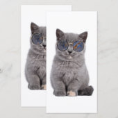 Galactische blik De sterrenkitty in zonnebril Bedankkaart (Voorkant / Achterkant)