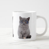 Galactische blik Het Stellar Kat in Zonnebril Grote Koffiekop (Rechts)