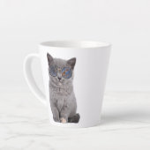 Galactische blik Het Stellar Kat in Zonnebril Latte Mok (Linkerhoek)