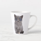 Galactische blik Het Stellar Kat in Zonnebril Latte Mok (Rechts)