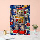Galactische blikken robot ruimte avontuur acryl bord (Huwelijk)