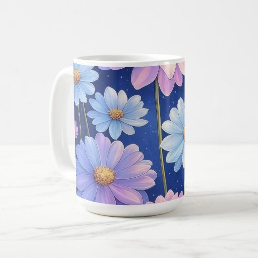 "Galactische Bloemengloed" Grote Mok (Voorkant links)