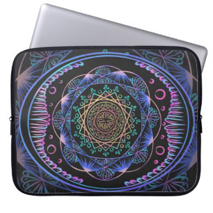 Galactische Bloom Mandala Laptop Sleeve