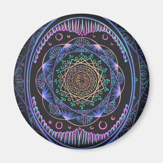 Galactische Bloom Mandala Magneet (Voorkant)