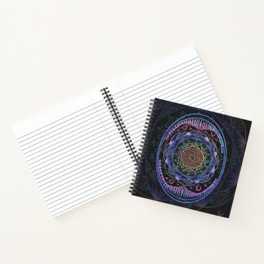 Galactische Bloom Mandala Notitieboek (Binnen)