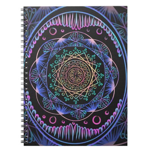 Galactische Bloom Mandala Notitieboek (Voorkant)