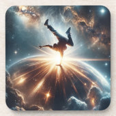 Galactische breakdance explosie in de ruimte bier onderzetter (Voorkant)