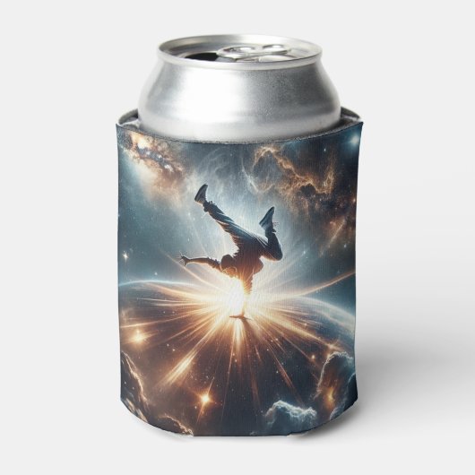Galactische breakdance explosie in de ruimte blikjeskoeler (Blikje Voorkant)