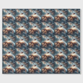 Galactische breakdance explosie in de ruimte cadeaupapier (Vlak)