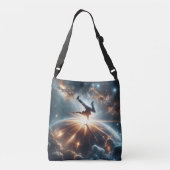 Galactische breakdance explosie in de ruimte crossbody tas (Achterkant)
