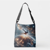 Galactische breakdance explosie in de ruimte crossbody tas (Voorkant)