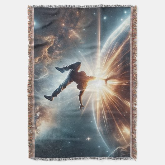Galactische breakdance explosie in de ruimte deken (Voorkant Verticaal)