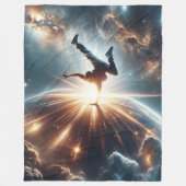 Galactische breakdance explosie in de ruimte fleece deken (Voorkant)