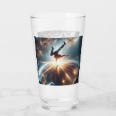 Galactische breakdance explosie in de ruimte glas (Achterkant)