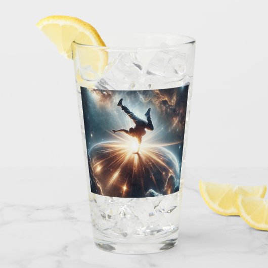 Galactische breakdance explosie in de ruimte glas (Voorkant ijs)