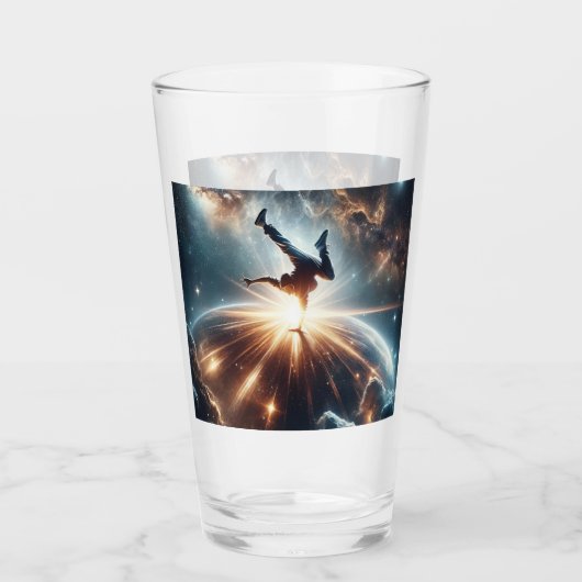 Galactische breakdance explosie in de ruimte glas (Voorkant)