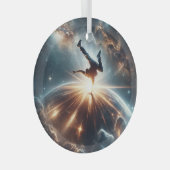 Galactische breakdance explosie in de ruimte glas ornament (Voorkant Rechts)