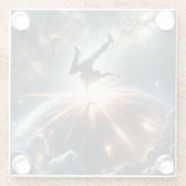 Galactische breakdance explosie in de ruimte glazen onderzetter (Achterkant)