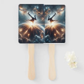 Galactische breakdance explosie in de ruimte handwaaier (Voorkant en achterkant)