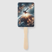 Galactische breakdance explosie in de ruimte handwaaier (Achterkant)