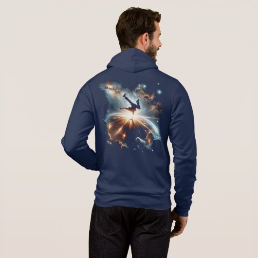Galactische breakdance explosie in de ruimte hoodie (Achterkant volledig)