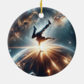 Galactische breakdance explosie in de ruimte keramisch ornament (Achterkant)