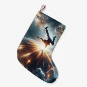 Galactische breakdance explosie in de ruimte kleine kerstsok (Voorkant (Hangend))