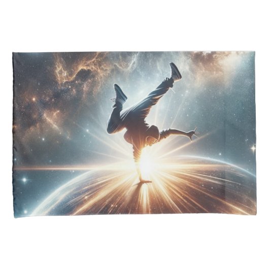 Galactische breakdance explosie in de ruimte kussensloop (Voorkant-Rechts)