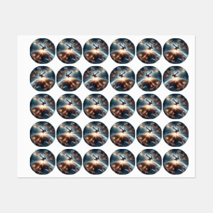 Galactische breakdance explosie in de ruimte labels