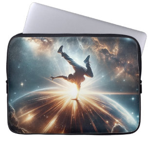 Galactische breakdance explosie in de ruimte laptop sleeve