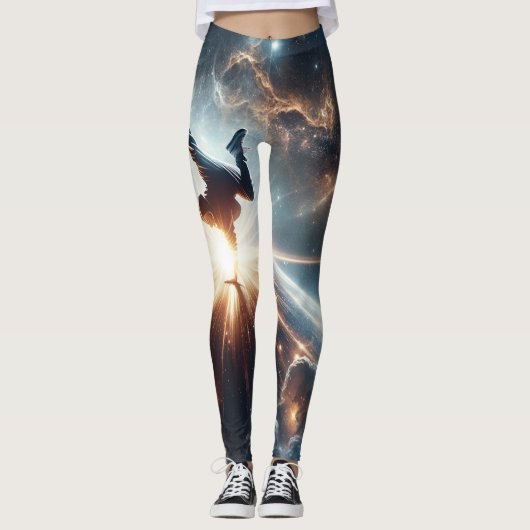 Galactische breakdance explosie in de ruimte leggings (Voorkant)
