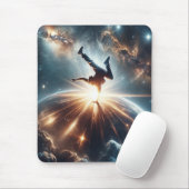 Galactische breakdance explosie in de ruimte muismat (Met muis)